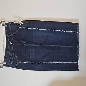 NWT Be-Girl Midi Denim Skirt